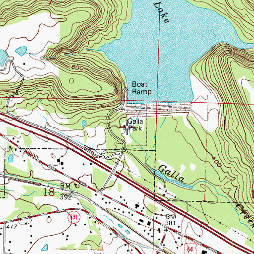 Topographic Map of Cove Branch, AR