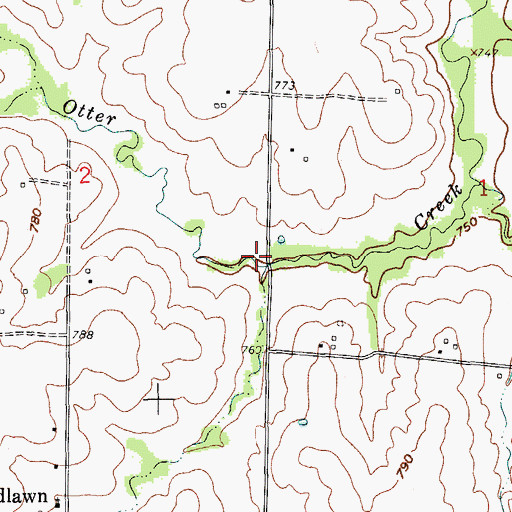 Topographic Map of Township of Woodlawn, MO