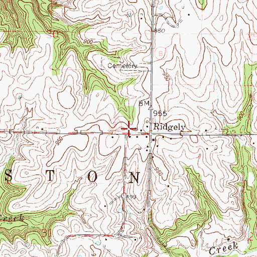 Topographic Map of Township of Preston, MO
