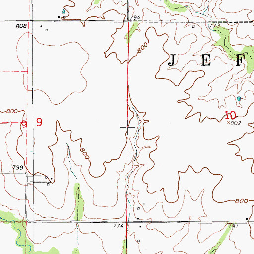Topographic Map of Township of Jefferson, MO