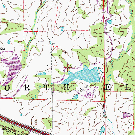 Topographic Map of Township of North Elkhorn, MO
