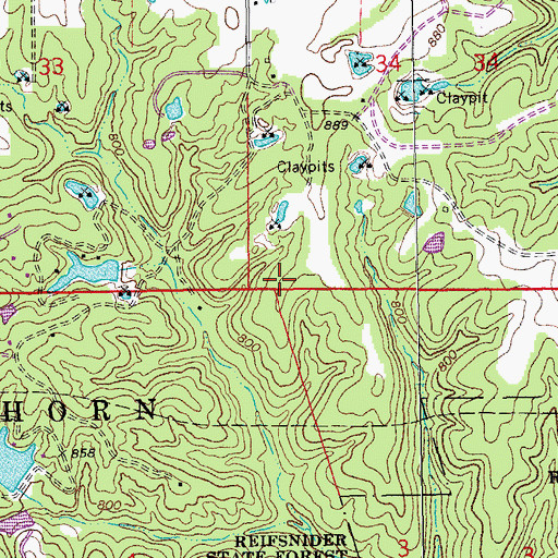 Topographic Map of Township of South Elkhorn, MO