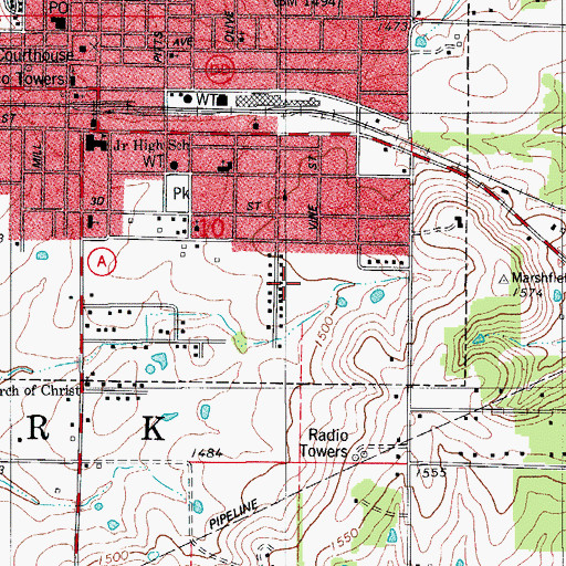 Topographic Map of Township of Ozark (historical), MO