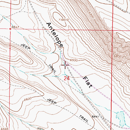 Topographic Map of Antelope Flat, MT
