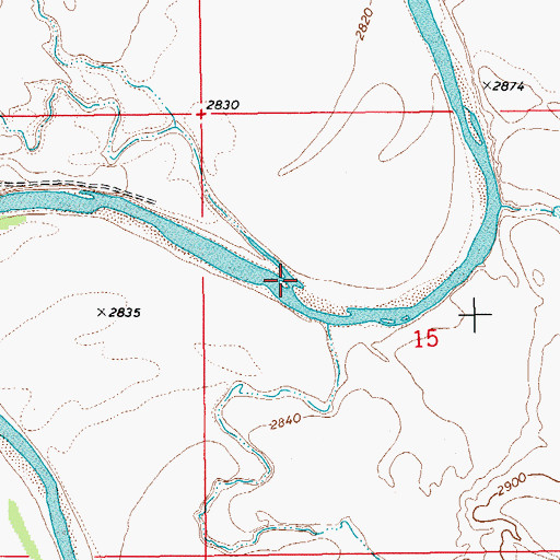 Topographic Map of Big Gumbo Creek, ND