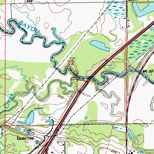 Topographic Map of Fourmile Creek, AR