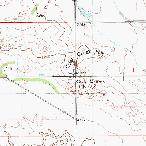 Topographic Map of Coal Creek Hill, MT