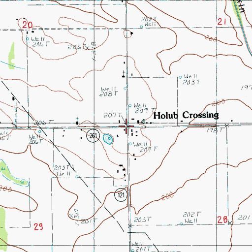 Topographic Map of Holub Crossing, AR