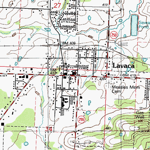 Topographic Map of Lavaca, AR