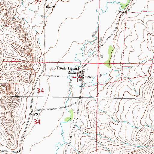 Topographic Map of Rock Island Ranch, MT