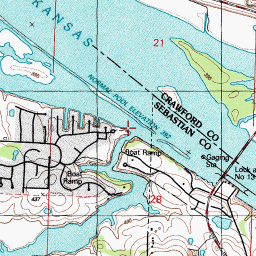 Topographic Map of Massard Creek, AR