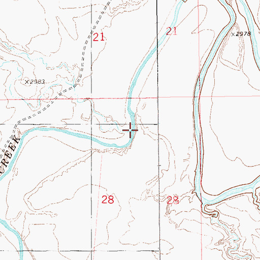 Topographic Map of Sheep Creek, MT