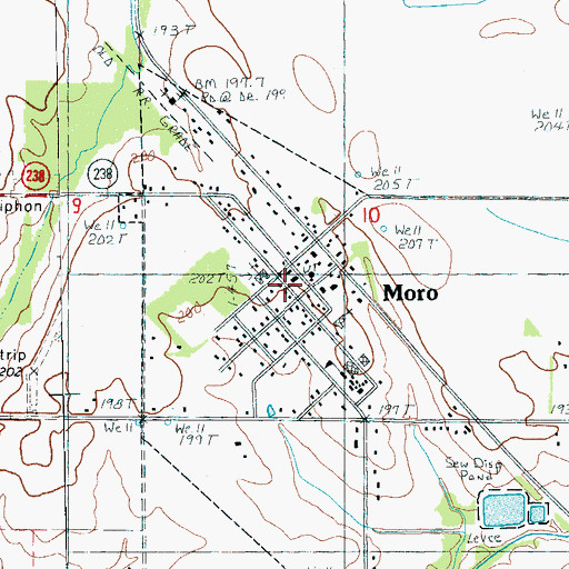Topographic Map of Moro, AR