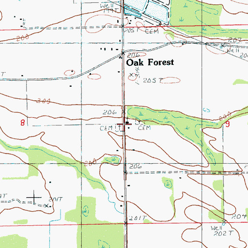 Topographic Map of Mount Moriah Baptist Church, AR