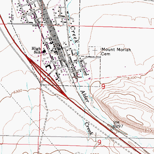 Topographic Map of Alder Creek, MT