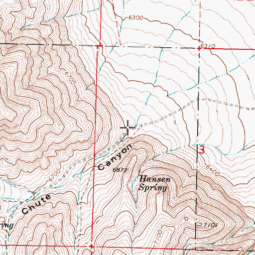 Topographic Map of Chute Canyon, MT