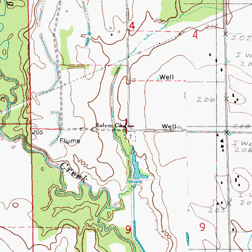 Topographic Map of Salem Methodist Church, AR