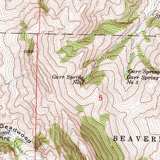 Topographic Map of Garr Spring Number Two, MT