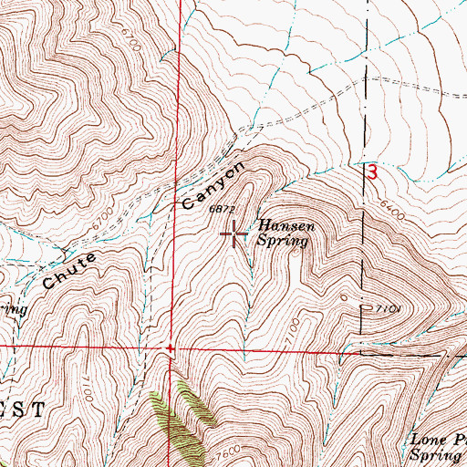 Topographic Map of Hansen Spring, MT