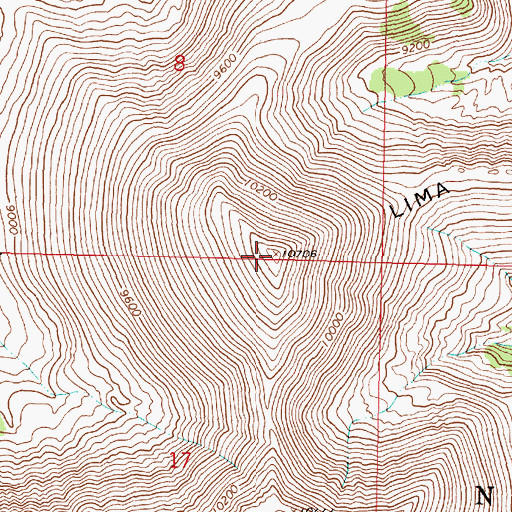 Topographic Map of Lima Peaks, MT