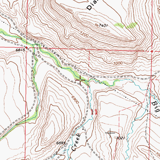 Topographic Map of Middle Creek, MT