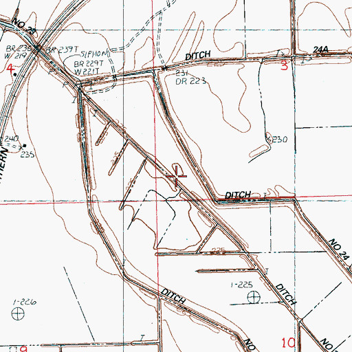 Topographic Map of Ditch Number 22, AR