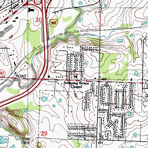 Topographic Map of Eastern Heights Baptist Church, AR