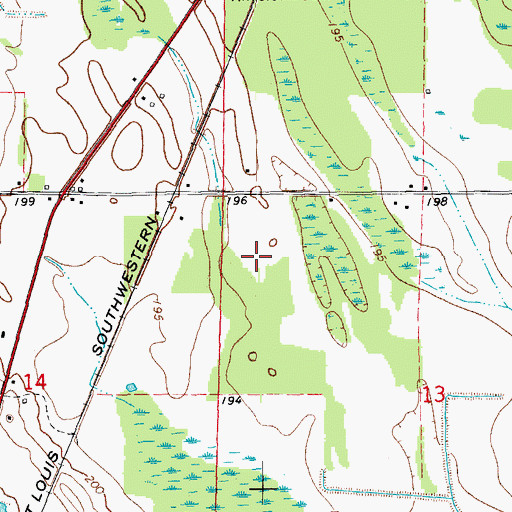 Topographic Map of Township of Greenfield (historical), AR