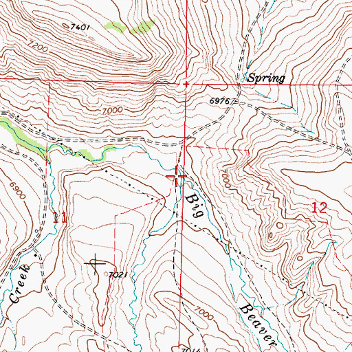Topographic Map of Poison Creek, MT