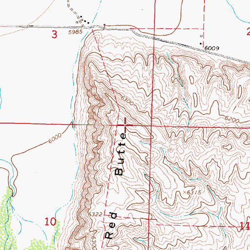 Topographic Map of Red Butte, MT