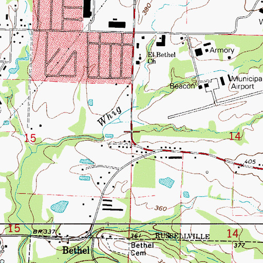 Topographic Map of New Bethel Church (historical), AR