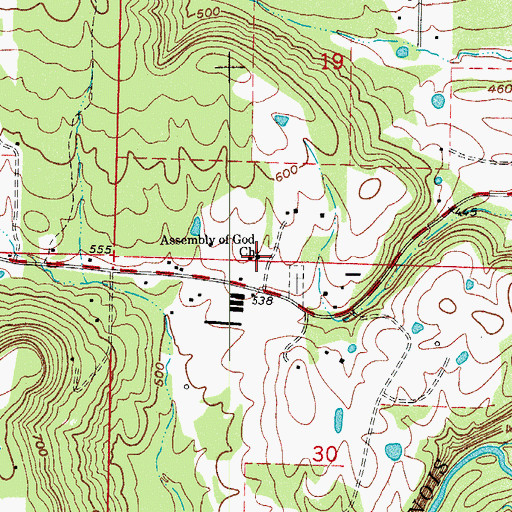 Topographic Map of North New Hope Church, AR