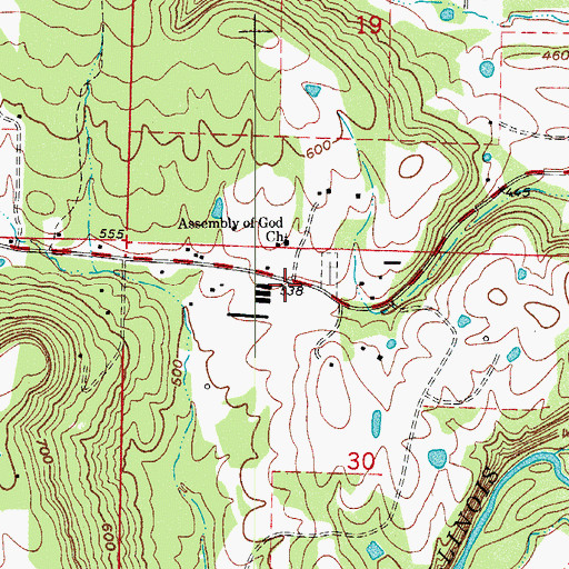 Topographic Map of Cumberland (historical), AR