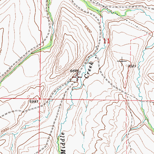 Topographic Map of Swamp Creek, MT