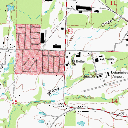 Topographic Map of El Bethel Church, AR