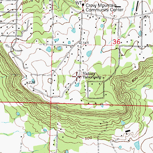 Topographic Map of Victory Tabernacle, AR