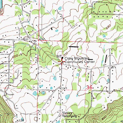 Topographic Map of Crow Mountain Fire Department, AR