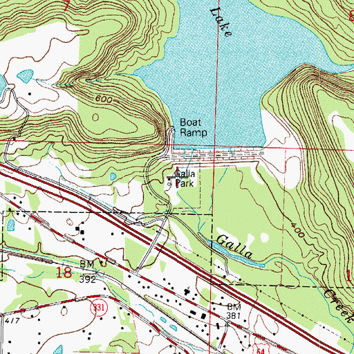 Topographic Map of Galla Park, AR