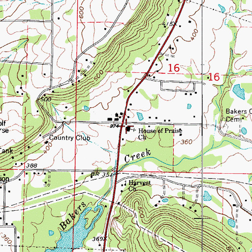 Topographic Map of House of Praise Church, AR