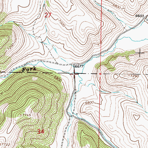 Topographic Map of West Fork Little Sheep Creek, MT