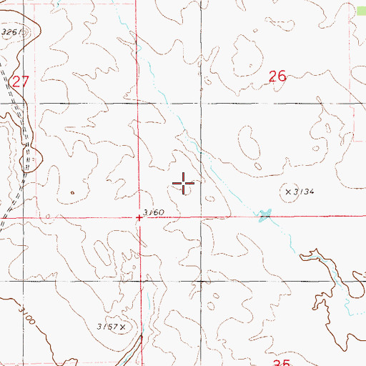 Topographic Map of Meccage Number 3 Dam, MT