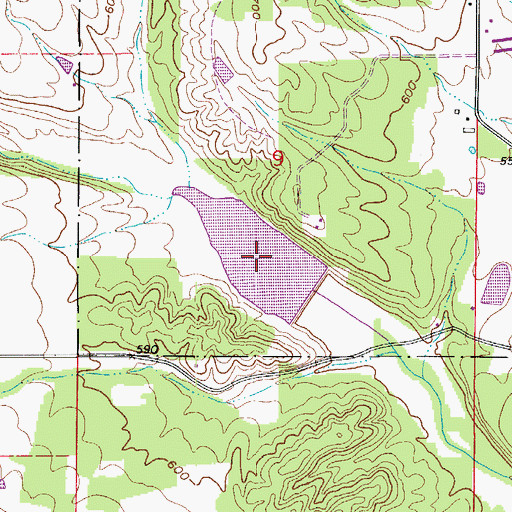 Topographic Map of West Fork Point Remove Creek Site Nine Reservoir, AR