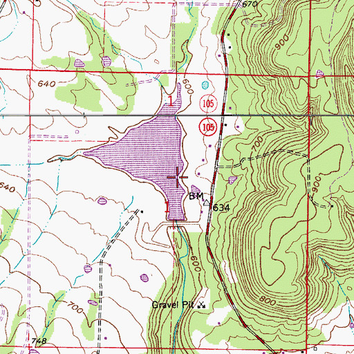 Topographic Map of West Fork Point Remove Creek Site 19 Dam, AR