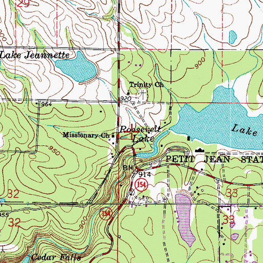 Topographic Map of Lake Bailey, AR