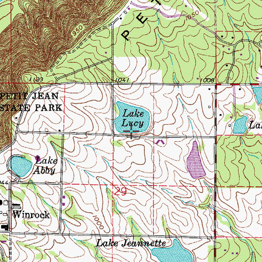 Topographic Map of Lake Lucy Dam, AR