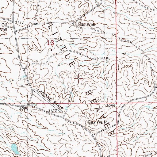 Topographic Map of Little Beaver Oil Field, MT