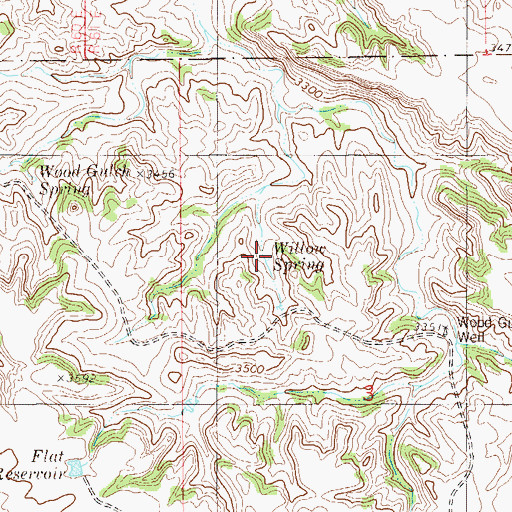 Topographic Map of Willow Spring, MT