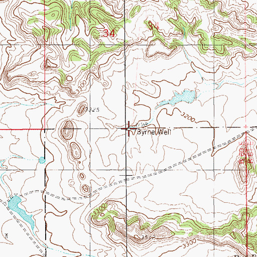 Topographic Map of Byrne Well, MT