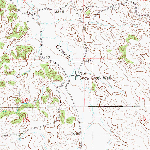 Topographic Map of Old Snow Creek Well, MT