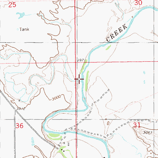 Topographic Map of Horse Creek, MT